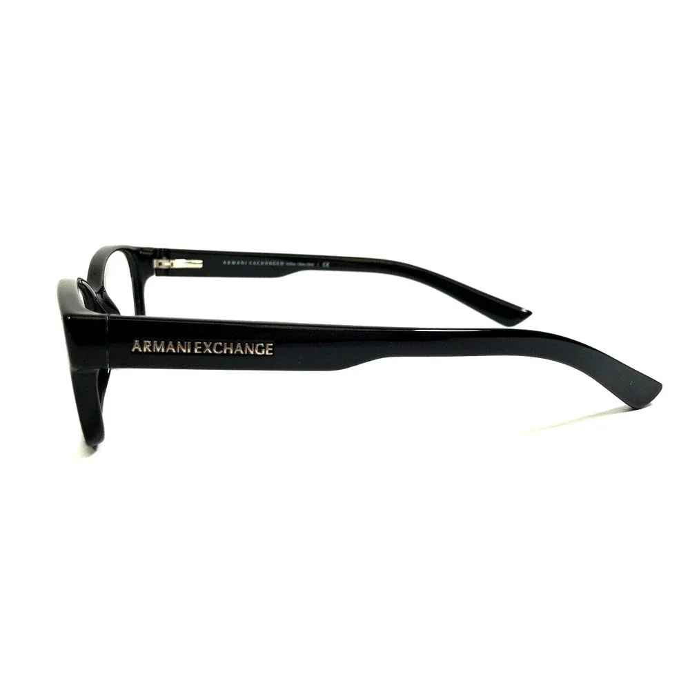 Armani Exchange Eyeglasses Frames AX3017 8004 Polished Black Rectangle 52-16-135 - Picture 7 of 12